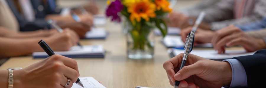 Working at conference table Ray Stone Inc.