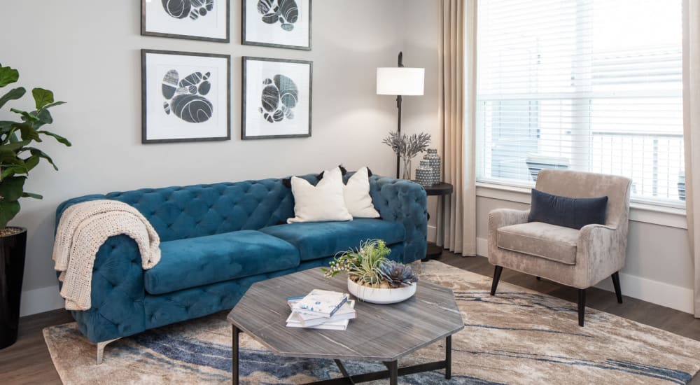Large beautiful living room at Bellrock Market Station in Katy, Texas