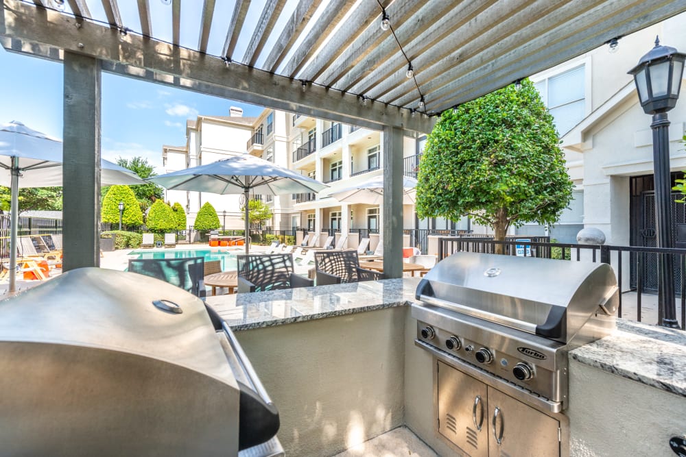 Grilling stations at 75 West in Dallas, Texas