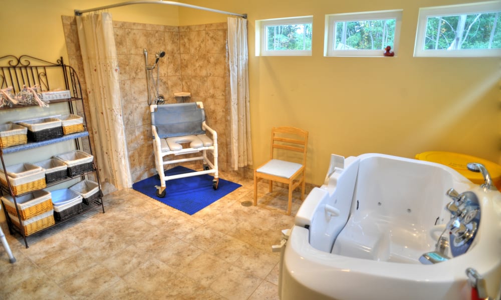 State-of-the-art shower at The Residences on Forest Lane in Montello, Wisconsin