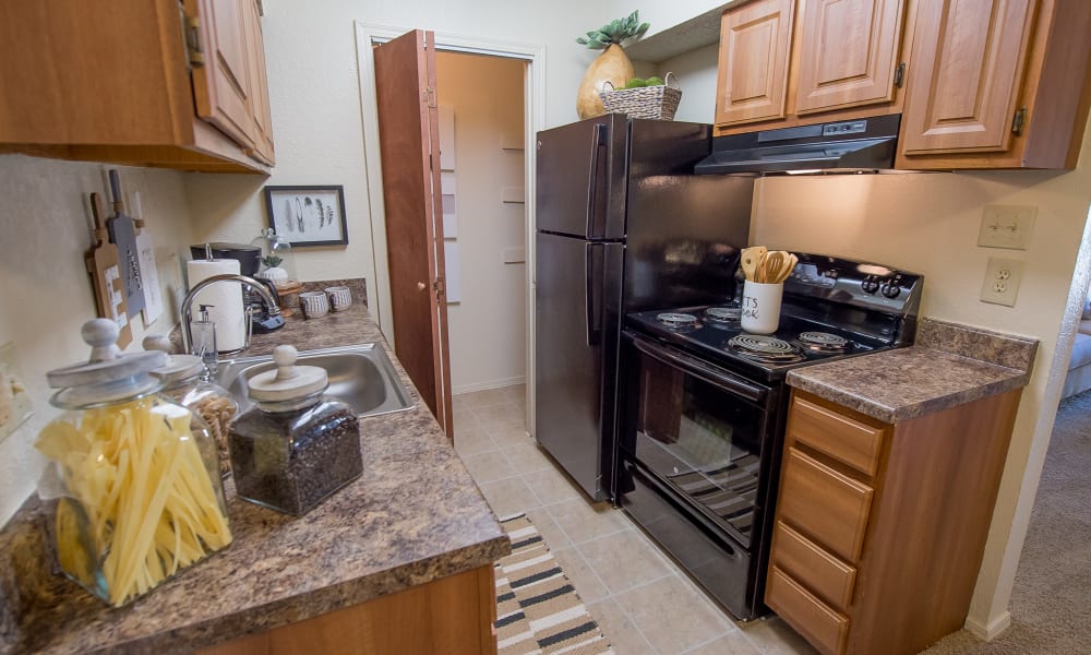 Kitchen at Sunchase Apartments in Tulsa, Oklahoma