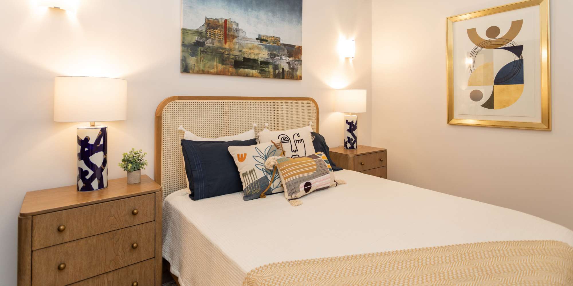 Apartment bedroom at Mojud Lofts in Greensboro, North Carolina