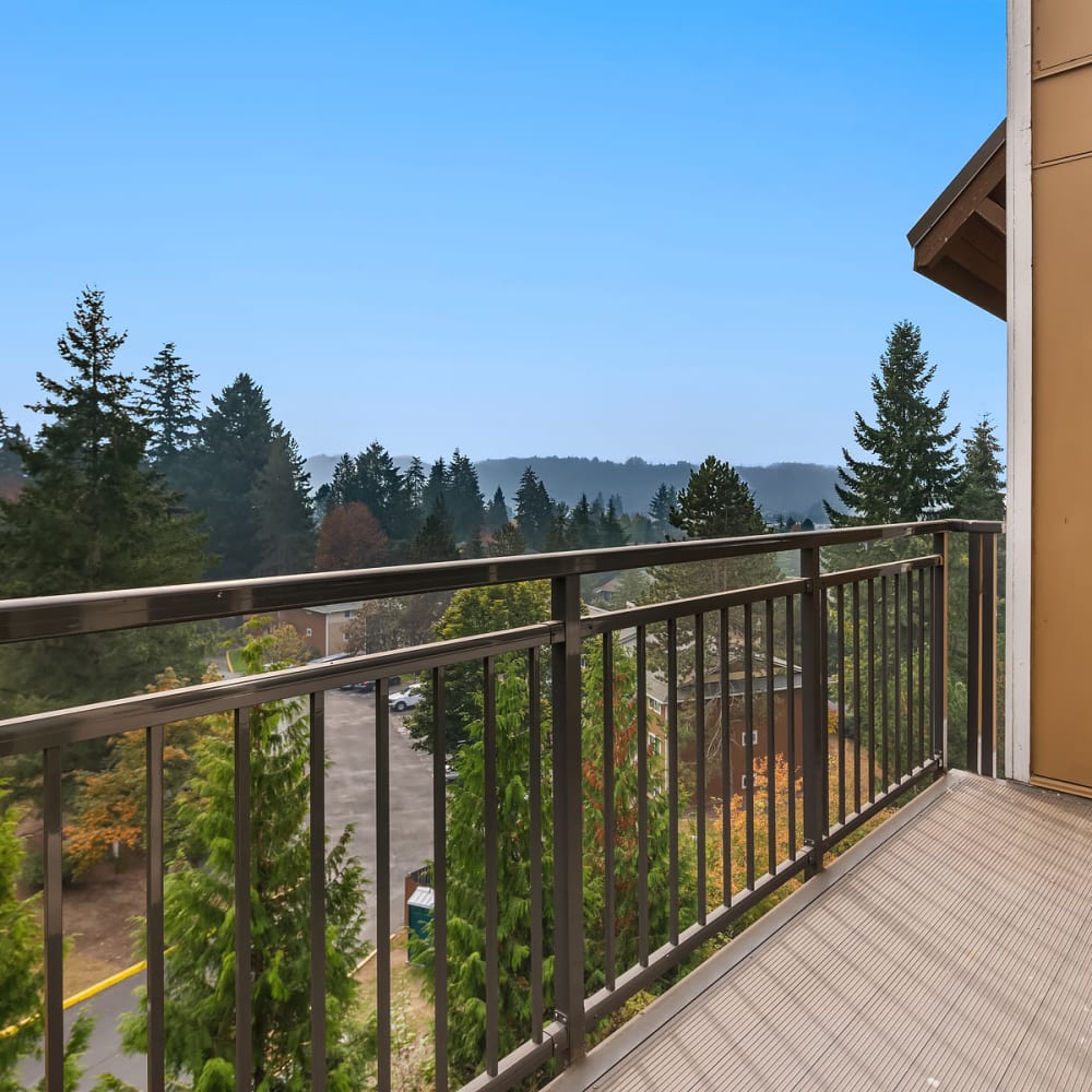 Patio in unit at Chateau Woods in Woodinville, Washington