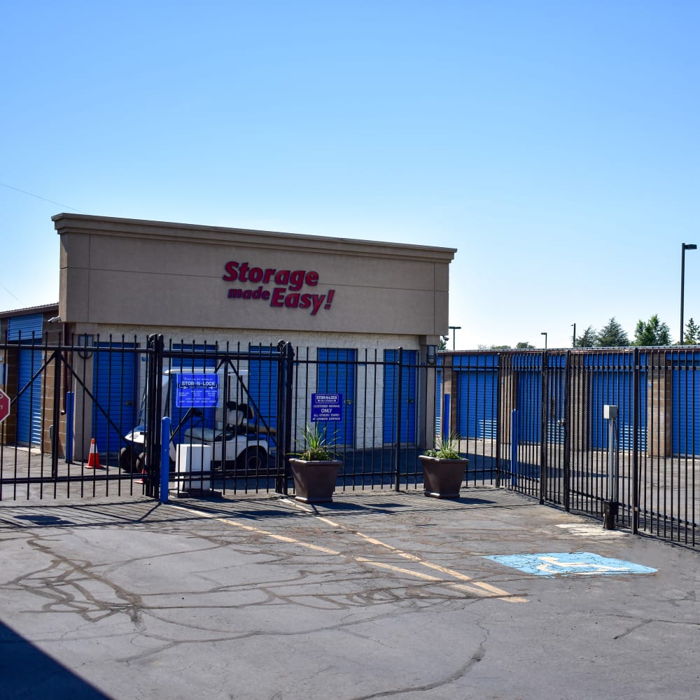 The secure front gate at STOR-N-LOCK Self Storage in West Valley City, Utah