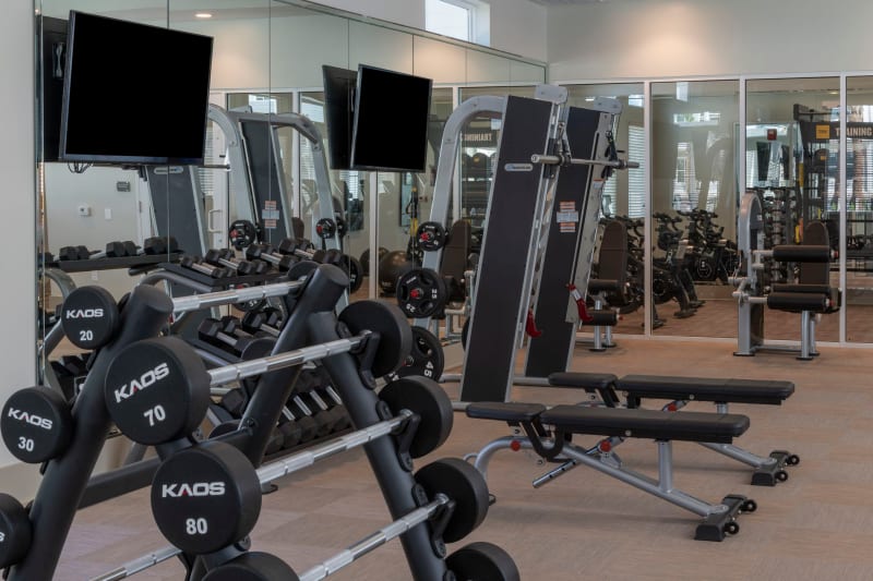 Full state of the art fitness area for residents at Reunion at 400 in Kissimmee, Florida