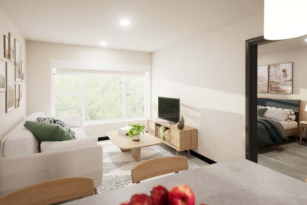 Living space at The Intersect in Madison, Wisconsin