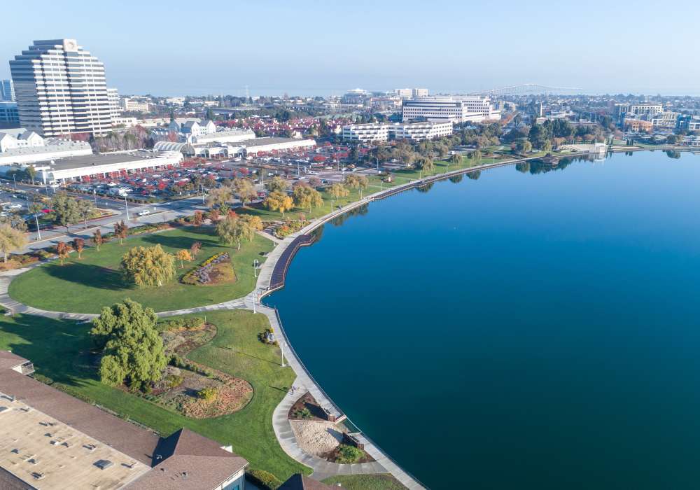 Enjoy waterfront views at Harbor Cove Apartments in Foster City, California