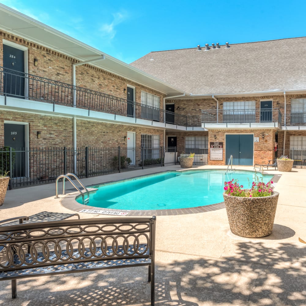 sparkling swimming pool at The Villages at Meyerland in Houston, Texas