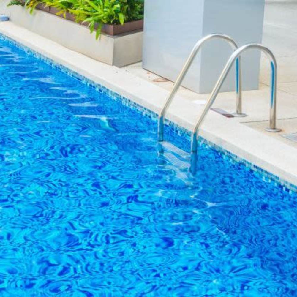 Swimming pool at Acacia Villa in Garden Grove, California, 