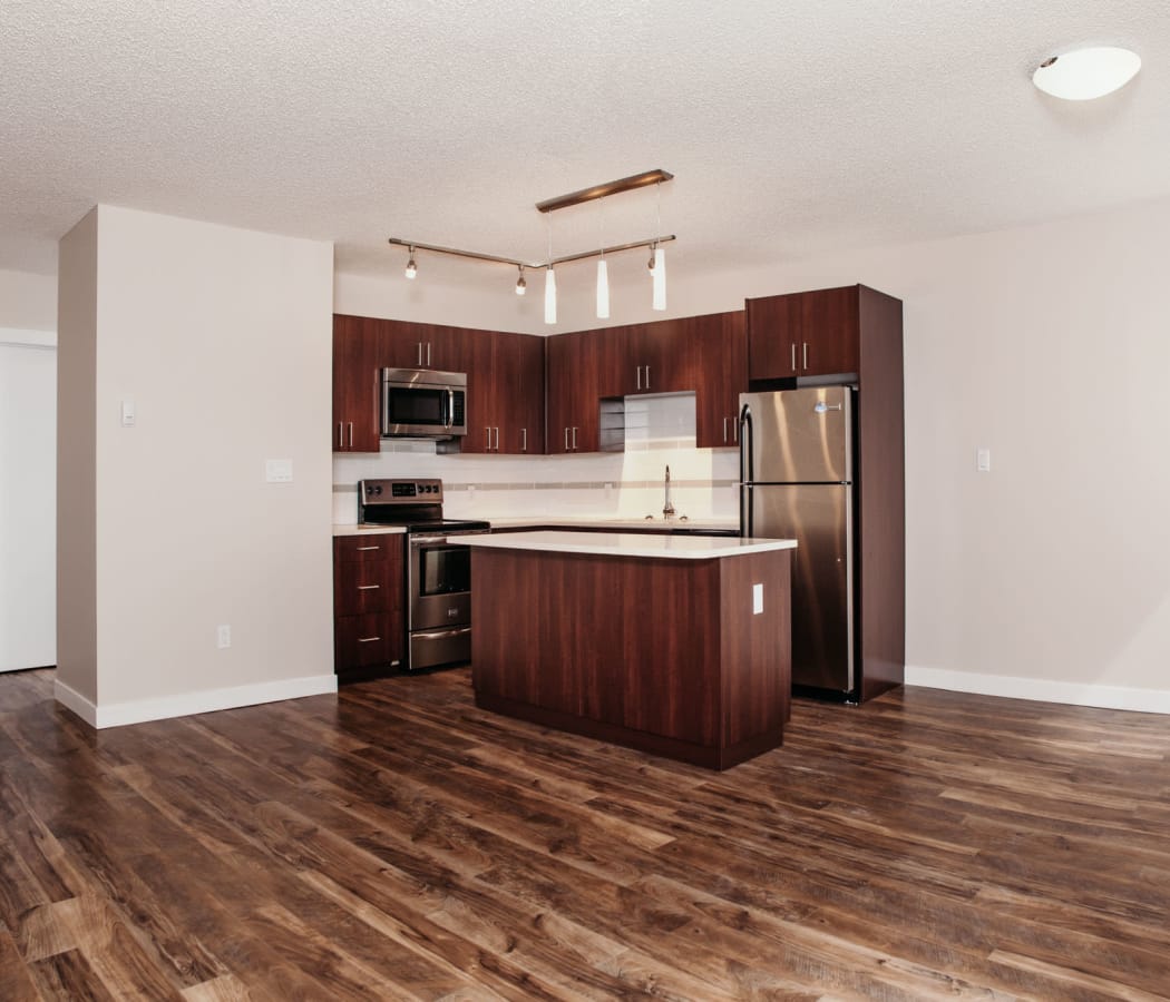 Modern kitchen at The Mansions in Calgary