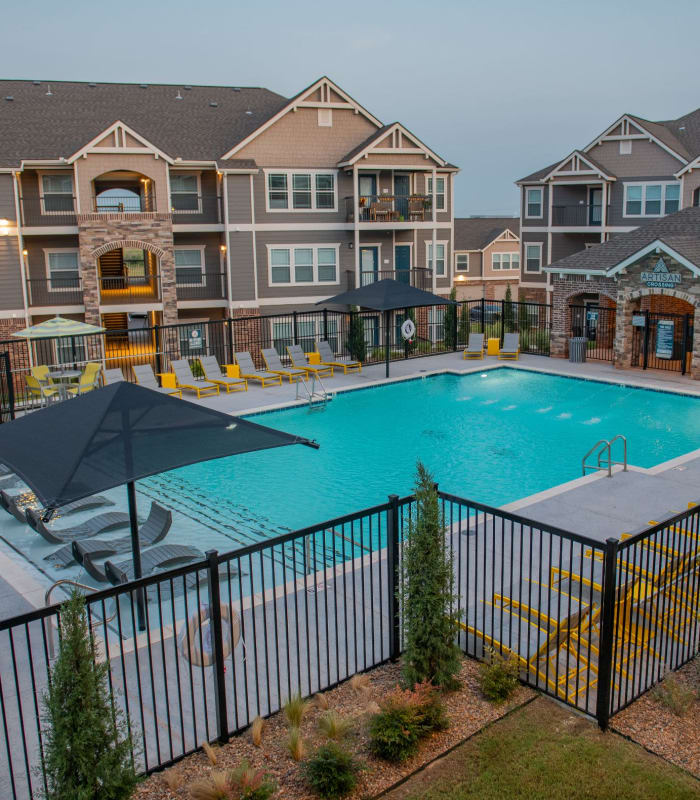 Large swimming pool at Center 301 Apartments in Belton, Missouri