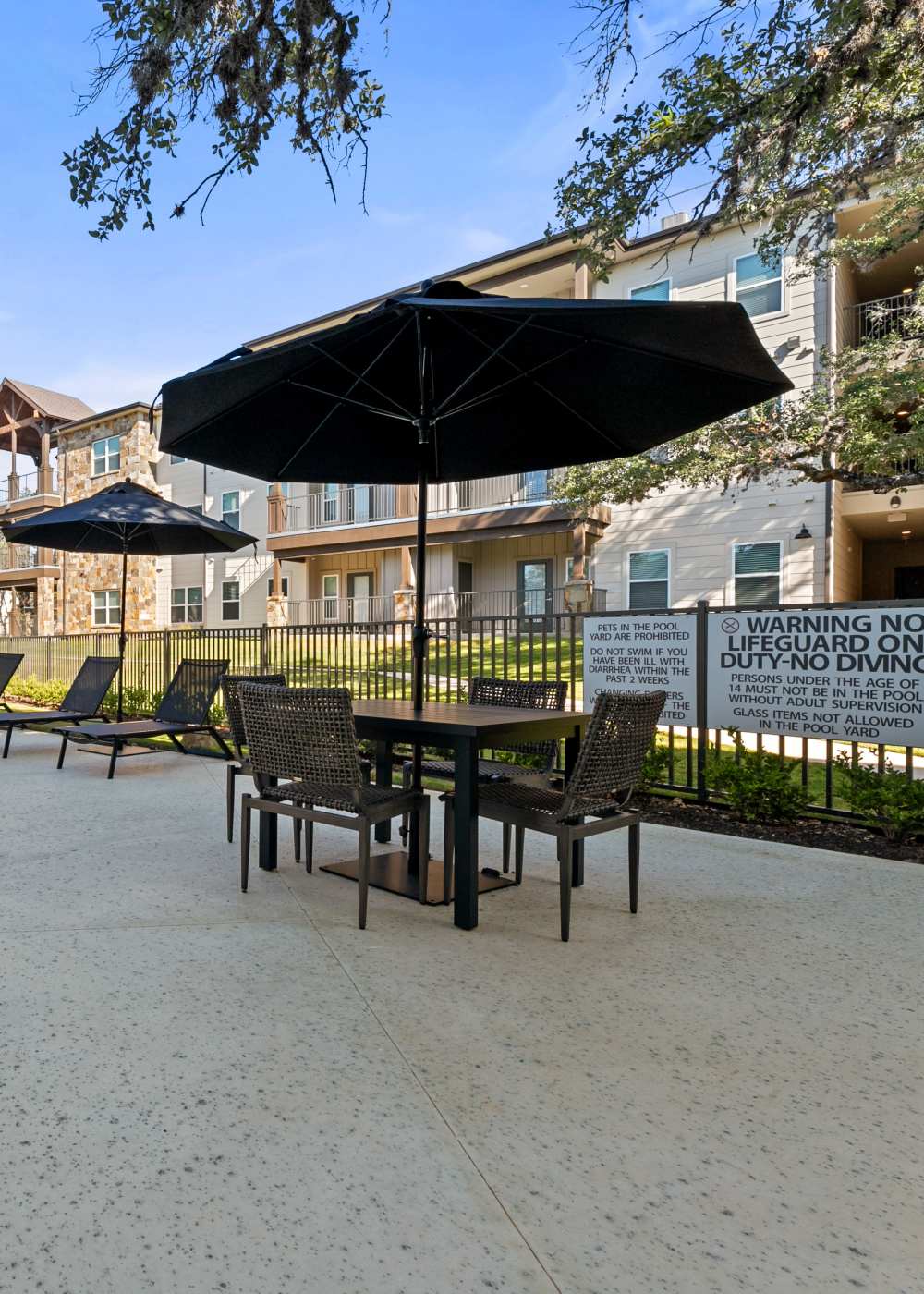 Outdoor seating area at Ranch Creek Living in Helotes, Texas
