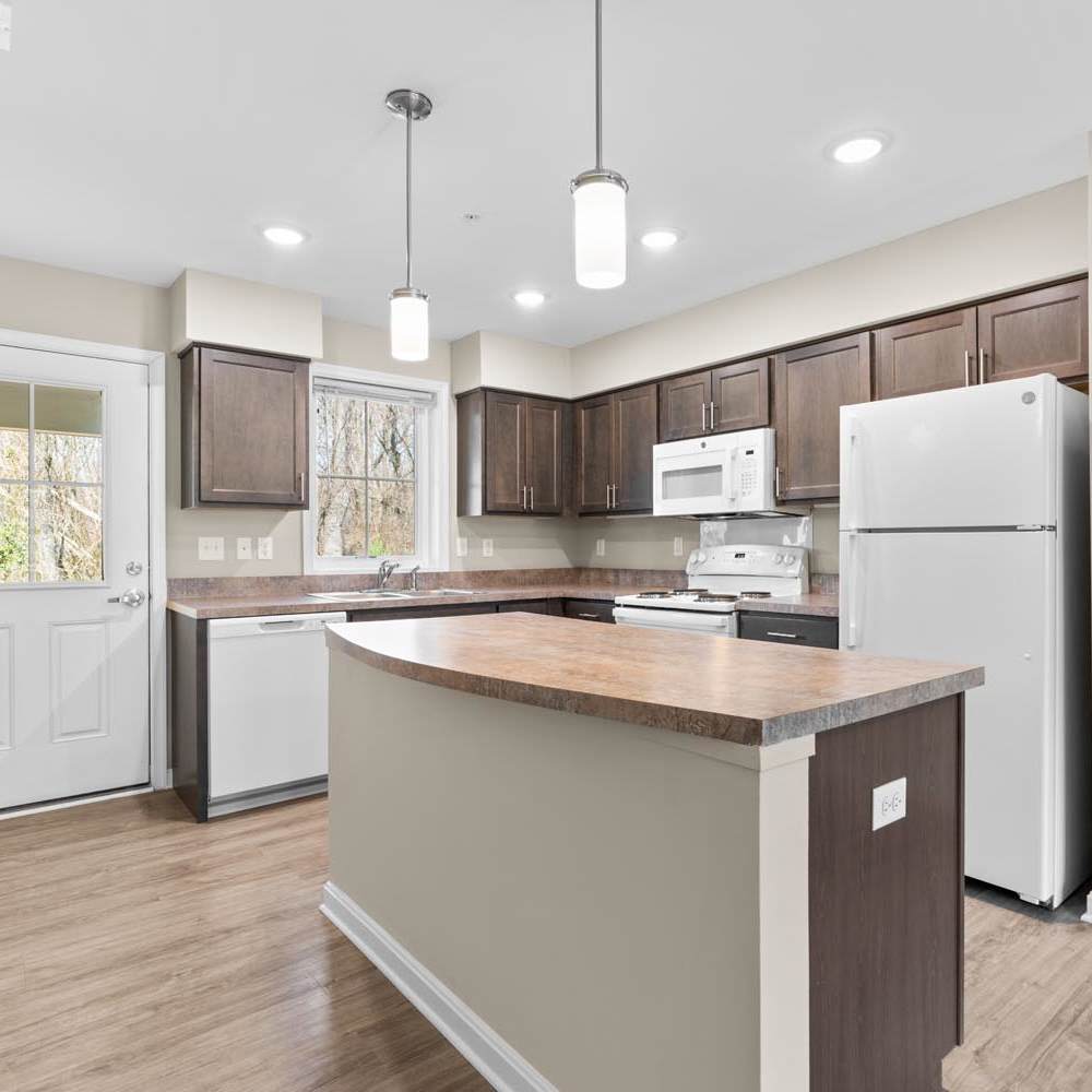 Kitchen with island at Brock Bridge Landing in Jessup, Maryland