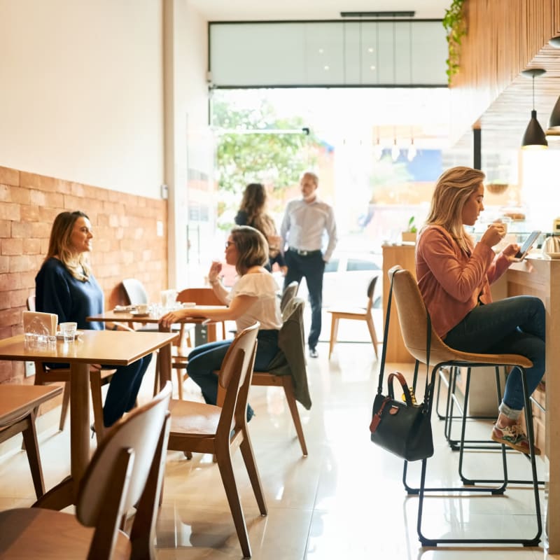 Residents out for coffee near 1408 Casitas at Palm Valley in Avondale, Arizona