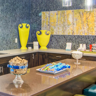 Colorfully decorated resident clubhouse at Sofi Lake Oswego in Lake Oswego, Oregon