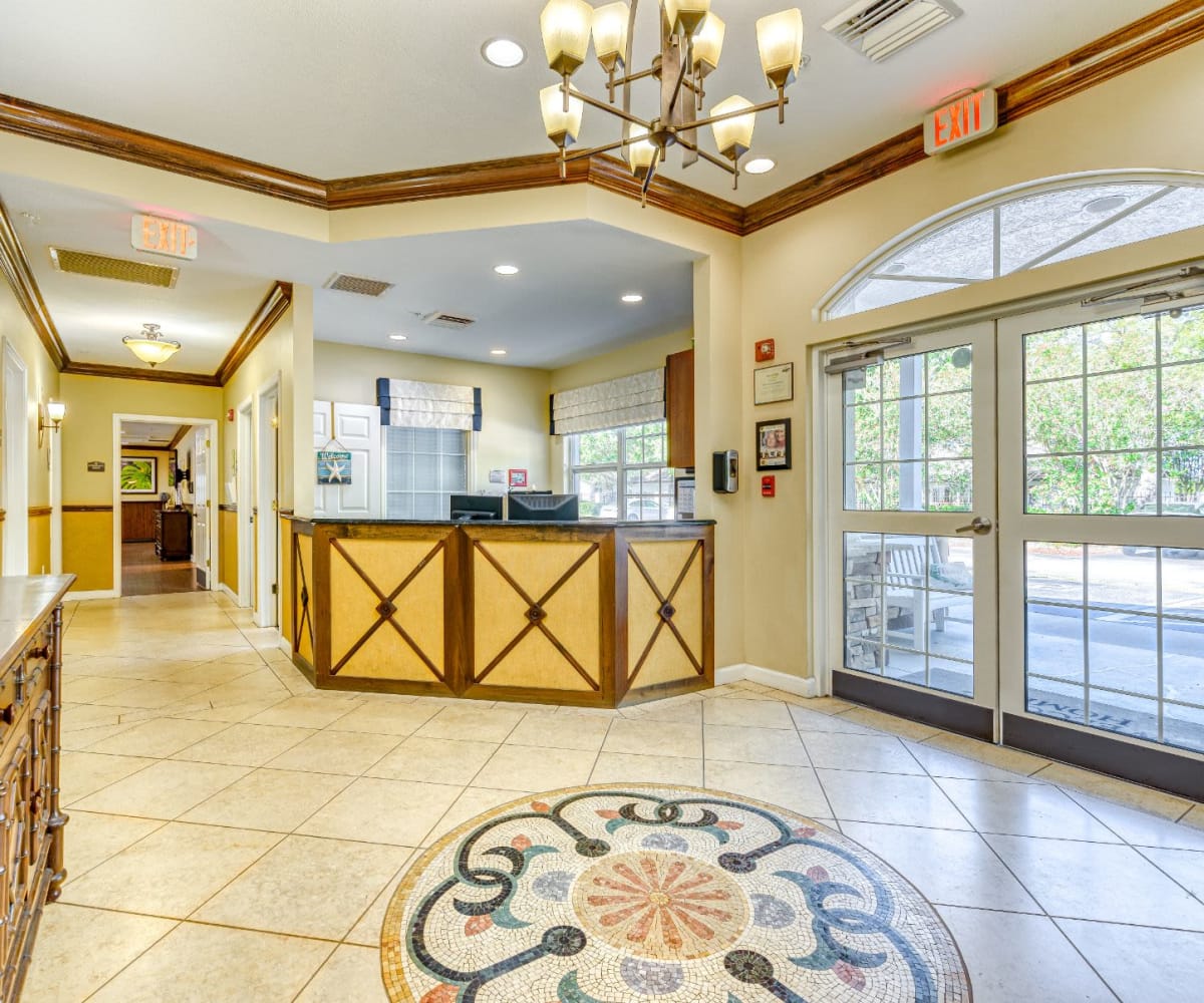 Lobby at Pacifica Senior Living Belleair in Clearwater, Florida