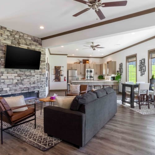 Inside the clubhouse at Thrive at Creekside in Parkville, Missouri
