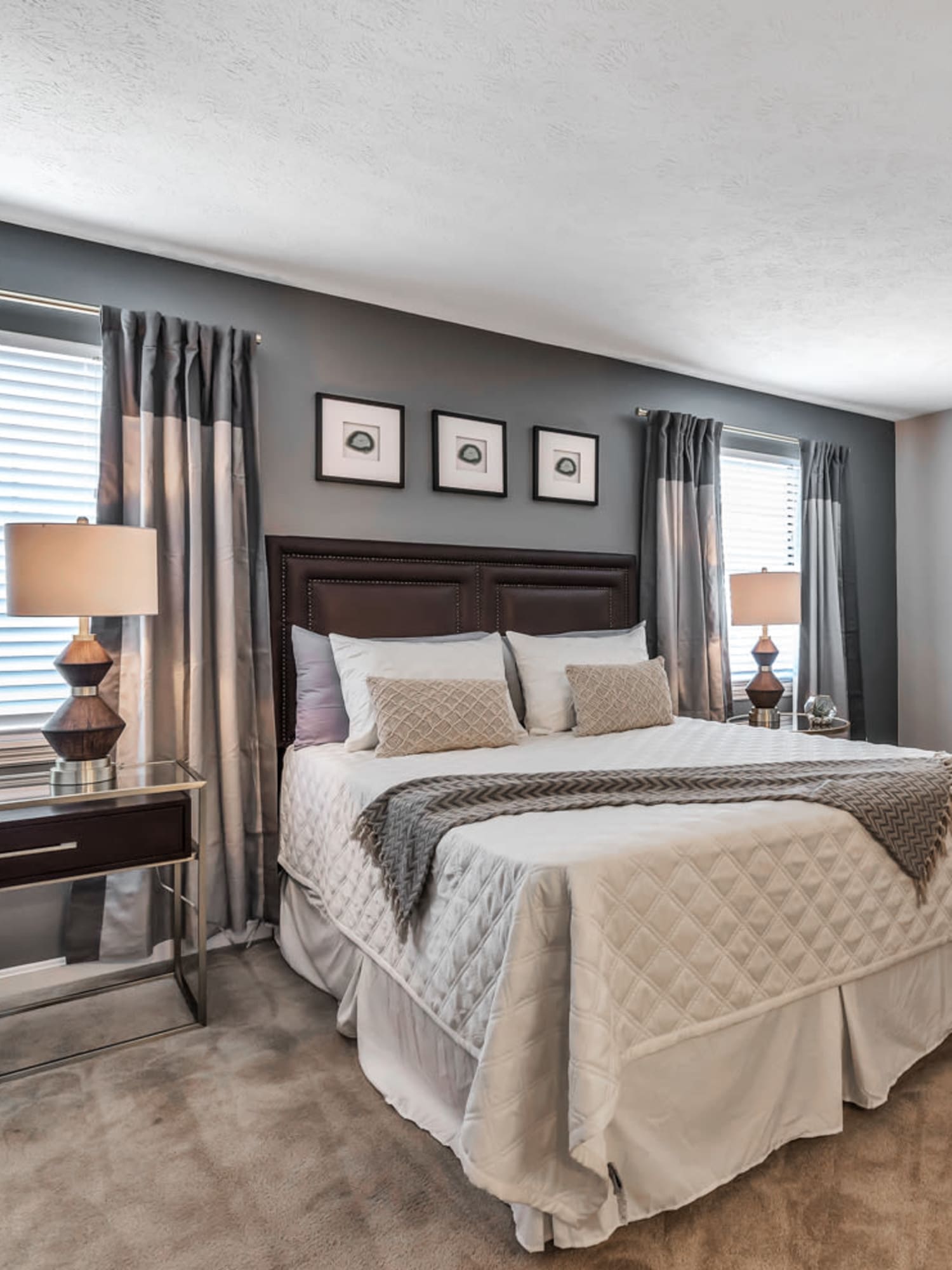 Model bedroom at Mallard Lakes Townhomes in Cincinnati, Ohio