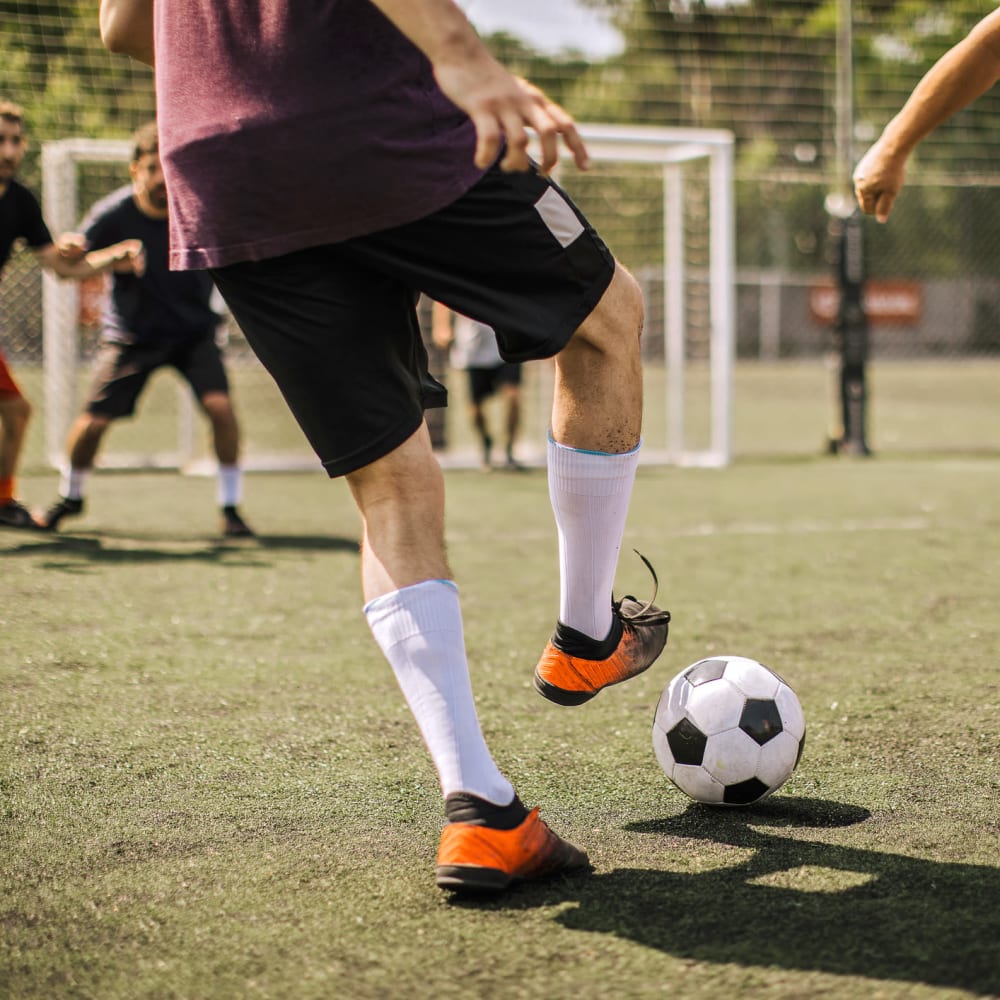 Soccer club practicing at the local field near The Ivy in Tampa, Florida