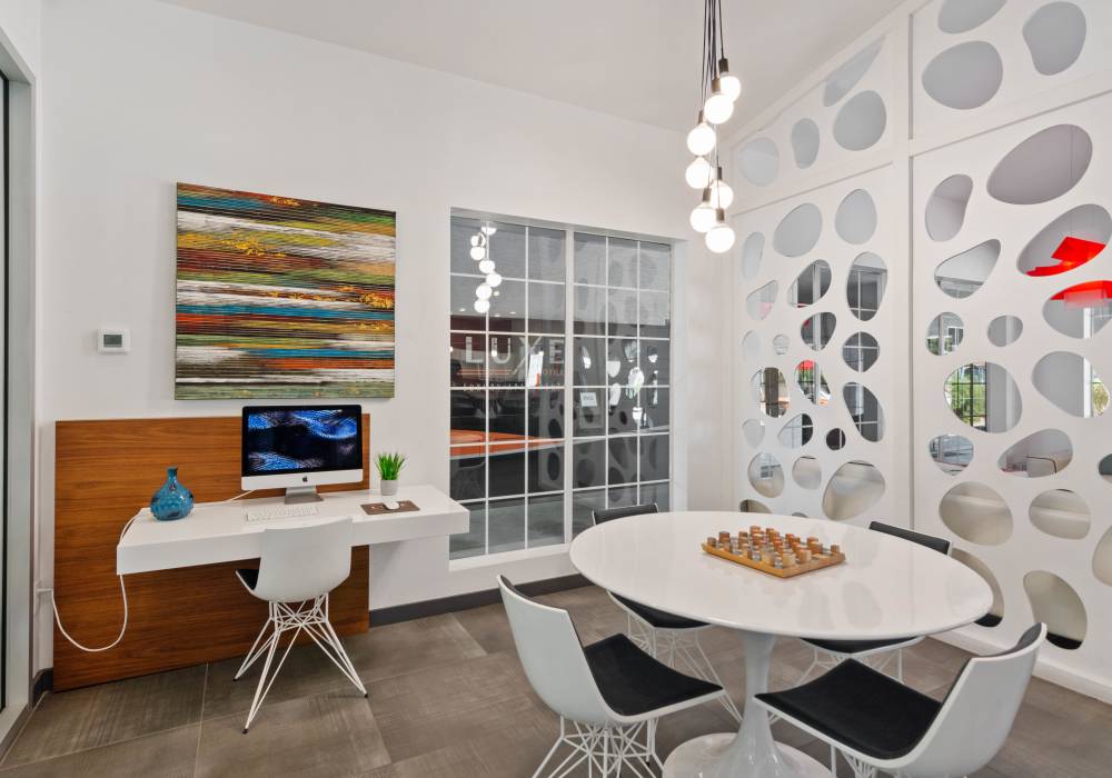 Business center at Luxe @ Ocotillo in Chandler, Arizona