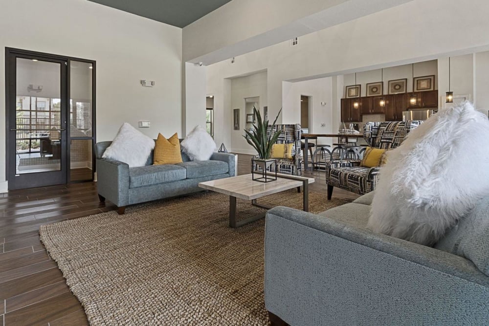Cozy clubhouse sitting area at Auberge of Tyler in Tyler, Texas
