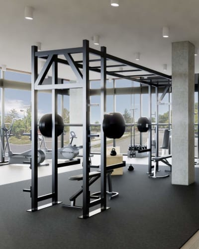 Fitness Center at Uplund's latte bar in Kirkland, Washington