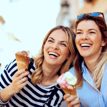 Friends enjoying some ice cream near Addison Park Apartments in Louisville, Kentucky