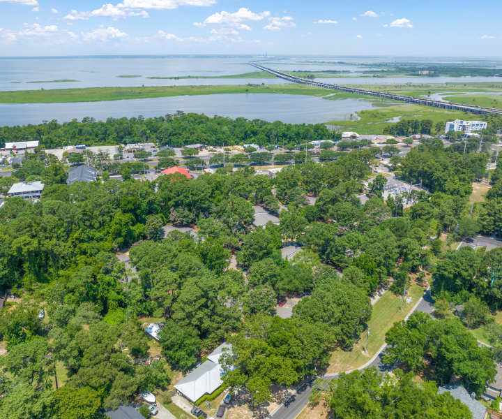 Community aerial view at Bay Vista Apartments in Daphne, Alabama