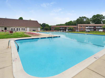 Beautiful swimming pool at apartments in Laurel, MD