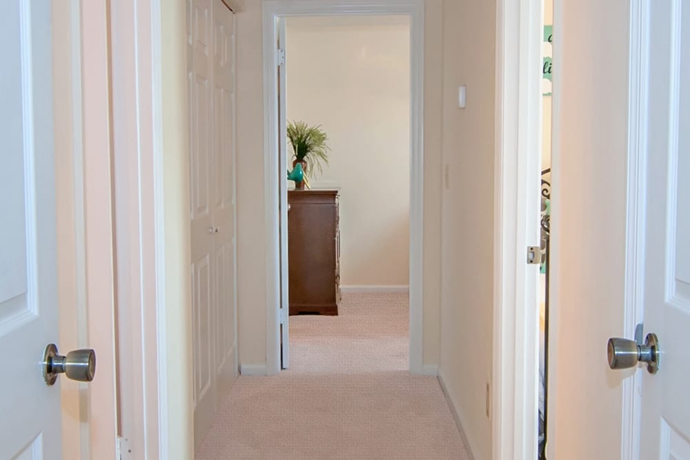 Apartment hallway at Greenleaf Apartments in Phenix City, Alabama