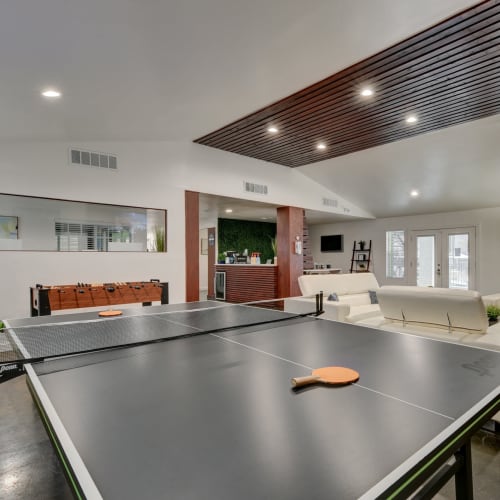 Ping-Pong table in the clubhouse at The Sage at 1955 in San Antonio, Texas