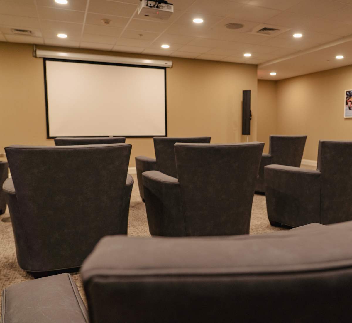Indoor theater at Harmony at Hockessin in Hockessin, Delaware