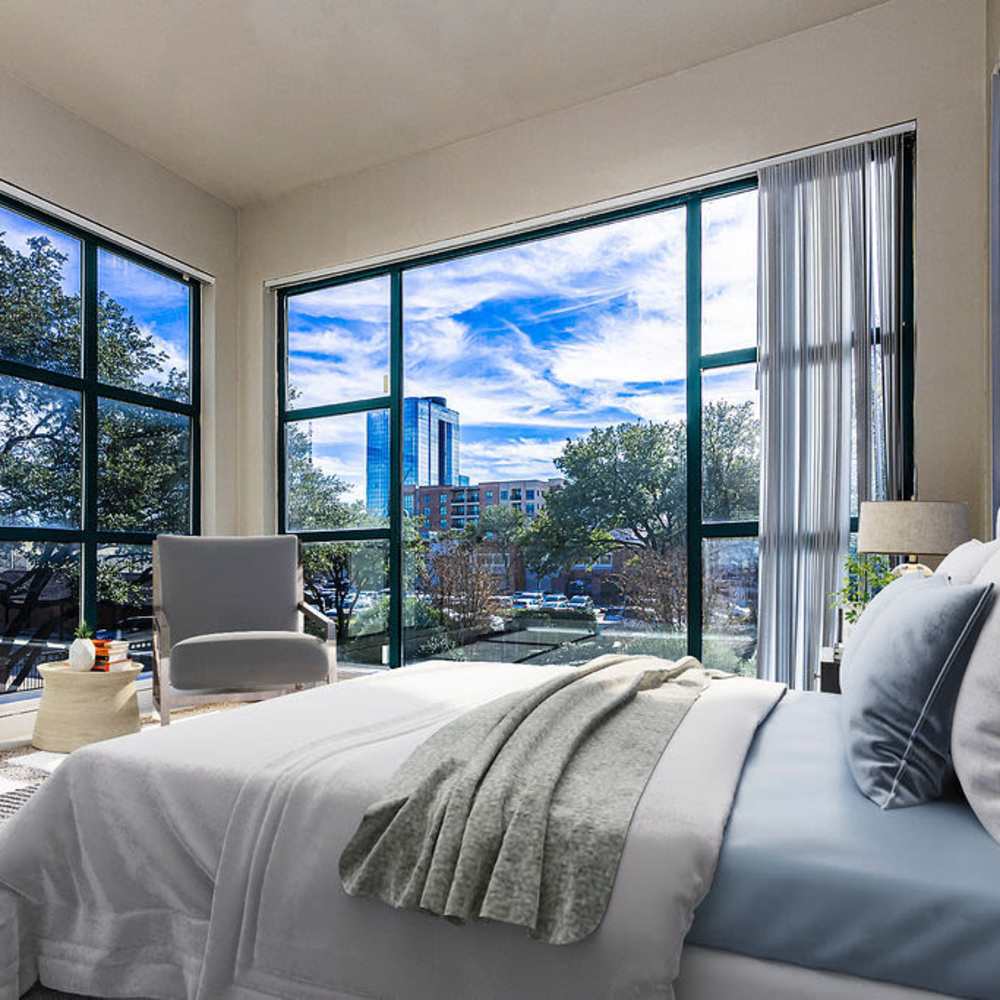 Large bedroom at Carrara At Cole in Dallas, Texas