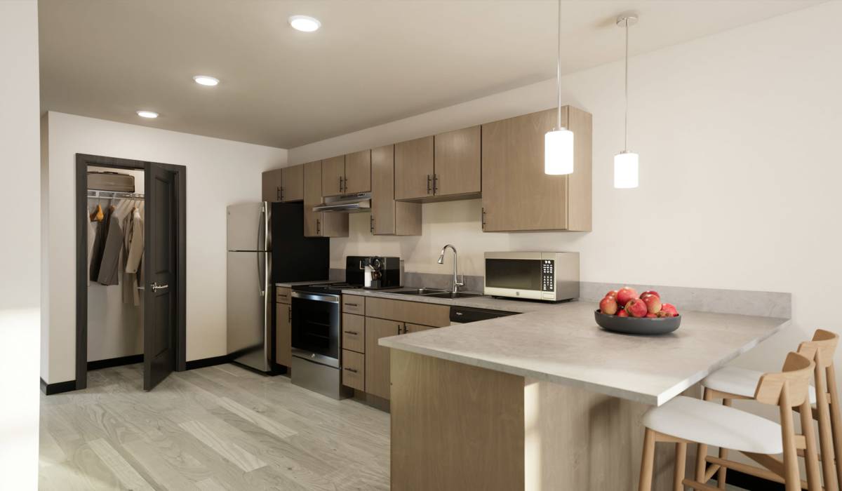 Rendering of apartment at The Intersect in Madison, Wisconsin