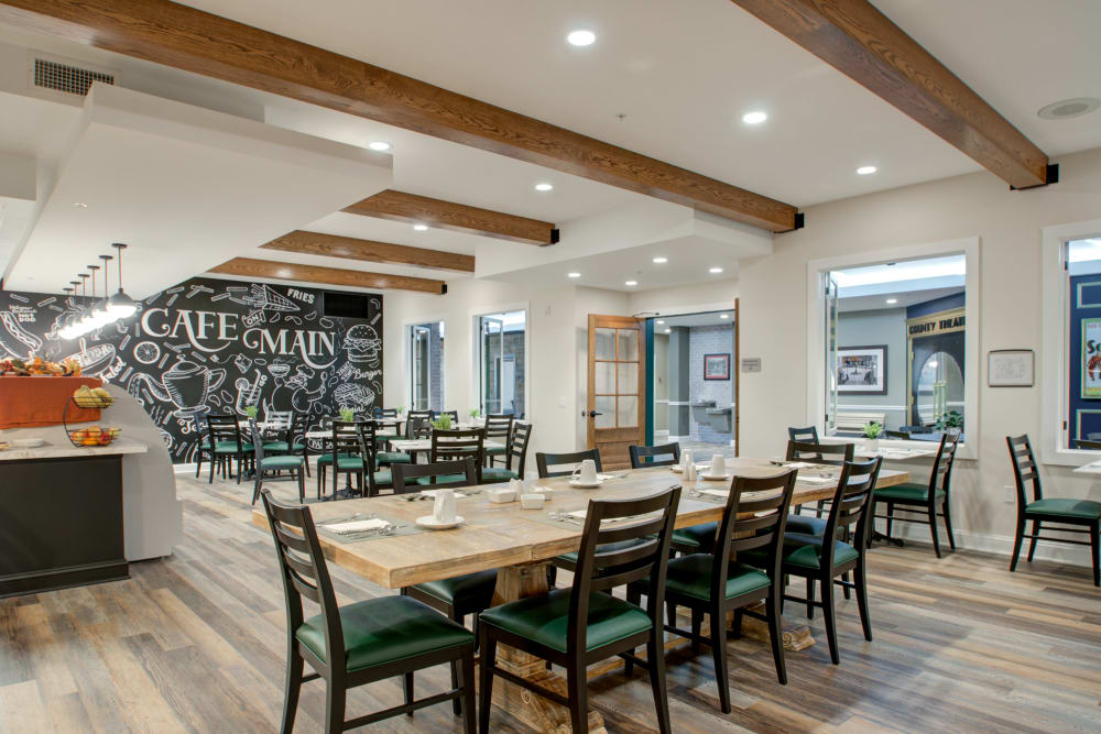 Cafe dining room at Mercer Hill at Doylestown in Doylestown, Pennsylvania