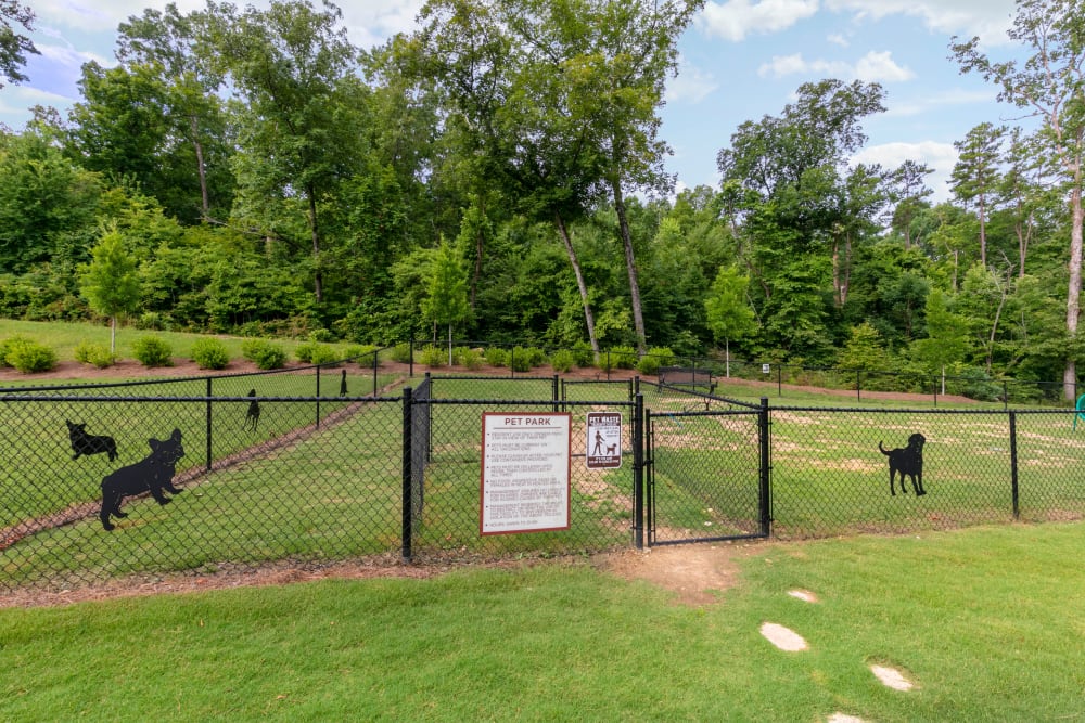 Fenced onsite dog park at The Village at Apison Pike in Ooltewah, Tennessee