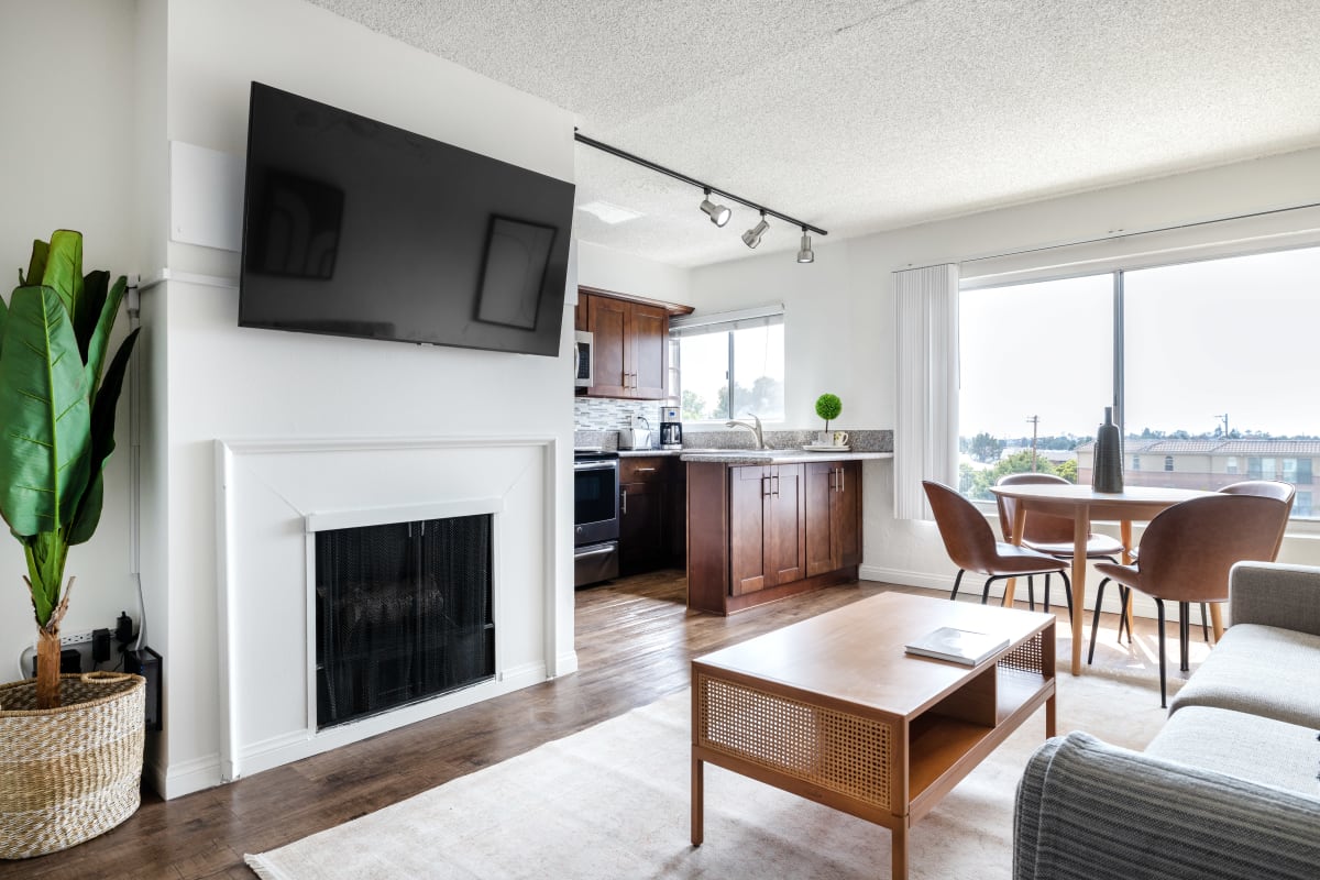 Apartment with sliding glass door at Playa Pacifica, Playa Del Rey, California