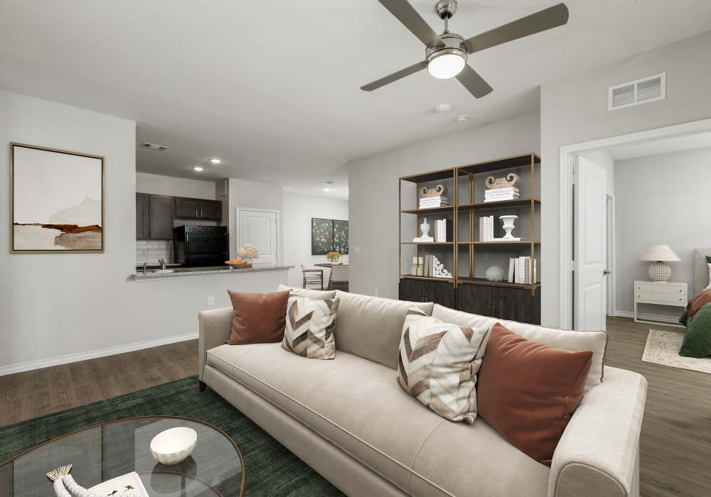 Living room with a couch at Preserve at Gresham Lake in Raleigh, North Carolina