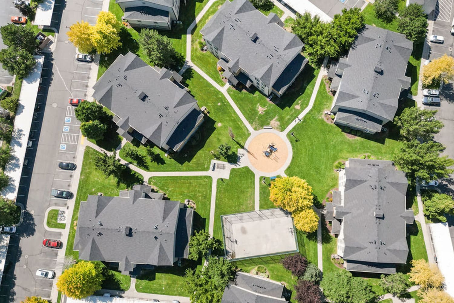 Rendering of aerial view at The Bluffs Apartments in Bluffdale, Utah