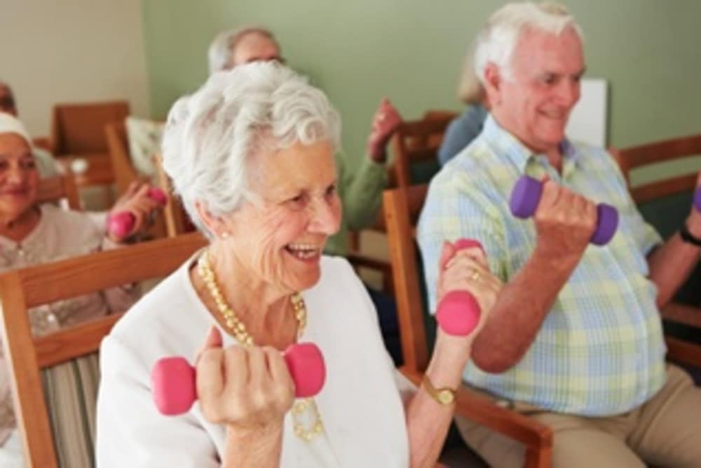 Residents working out at Grand Villa of St. Petersburg in St Petersburg, FL