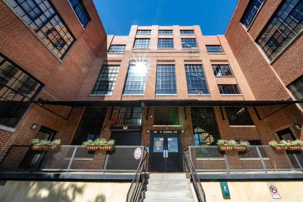 Front entrance The Cotton Mill Lofts in Roanoke, Virginia