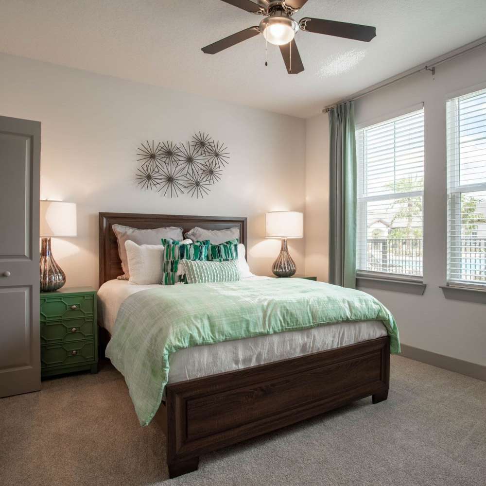 Bedroom with comfortable bed at Glades at Gulf View in Port Richey,Florida