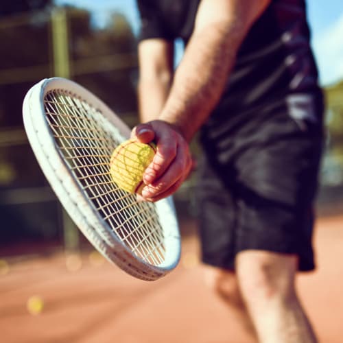 Playing tennis at Stone Creek at Wekiva in Altamonte Springs, Florida