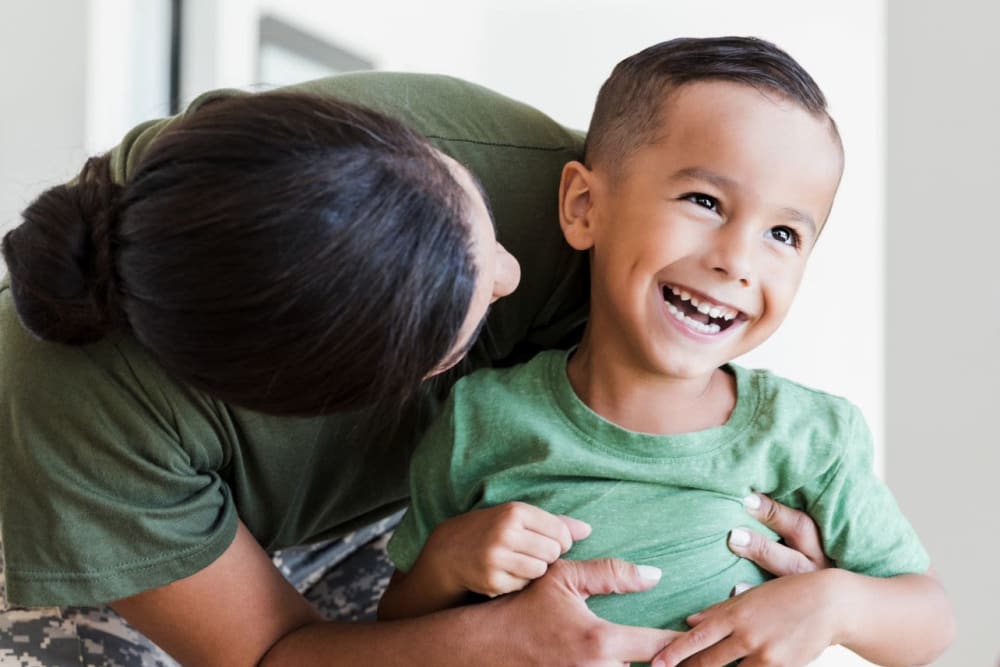 Mother and child at Mission Apartments in San Diego, California