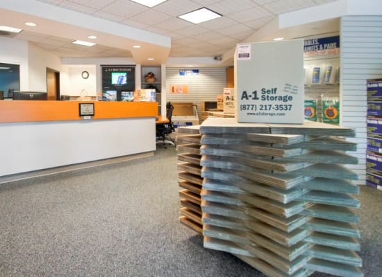 Clean front office at A-1 Self Storage in Concord, California