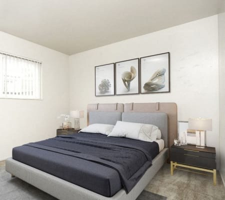 Model bedroom at Briarwood Apartment Homes in Livermore, California