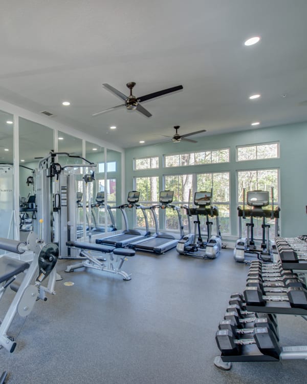 Fitness center at Ingleside Apartments in North Charleston, South Carolina