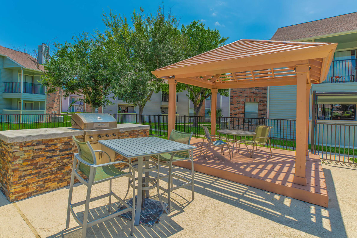 A patio at Water's Edge in Corpus Christi, Texas