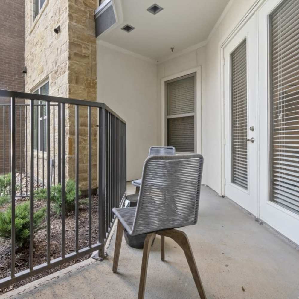 Private balcony at Millennium Place in Corinth, Texas