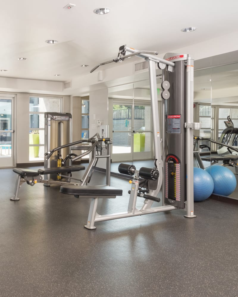 Fitness center at The Howard, Glendale, California